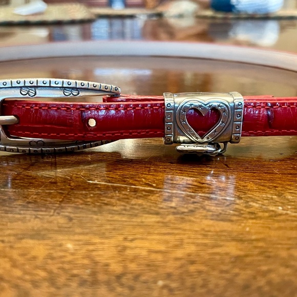 Brighton Leather red belt with charm - Picture 3 of 3